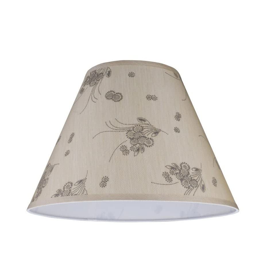Hardback Empire Shape Spider Construction Lamp Shade In Beige With Floral Design - Diamond Home USA