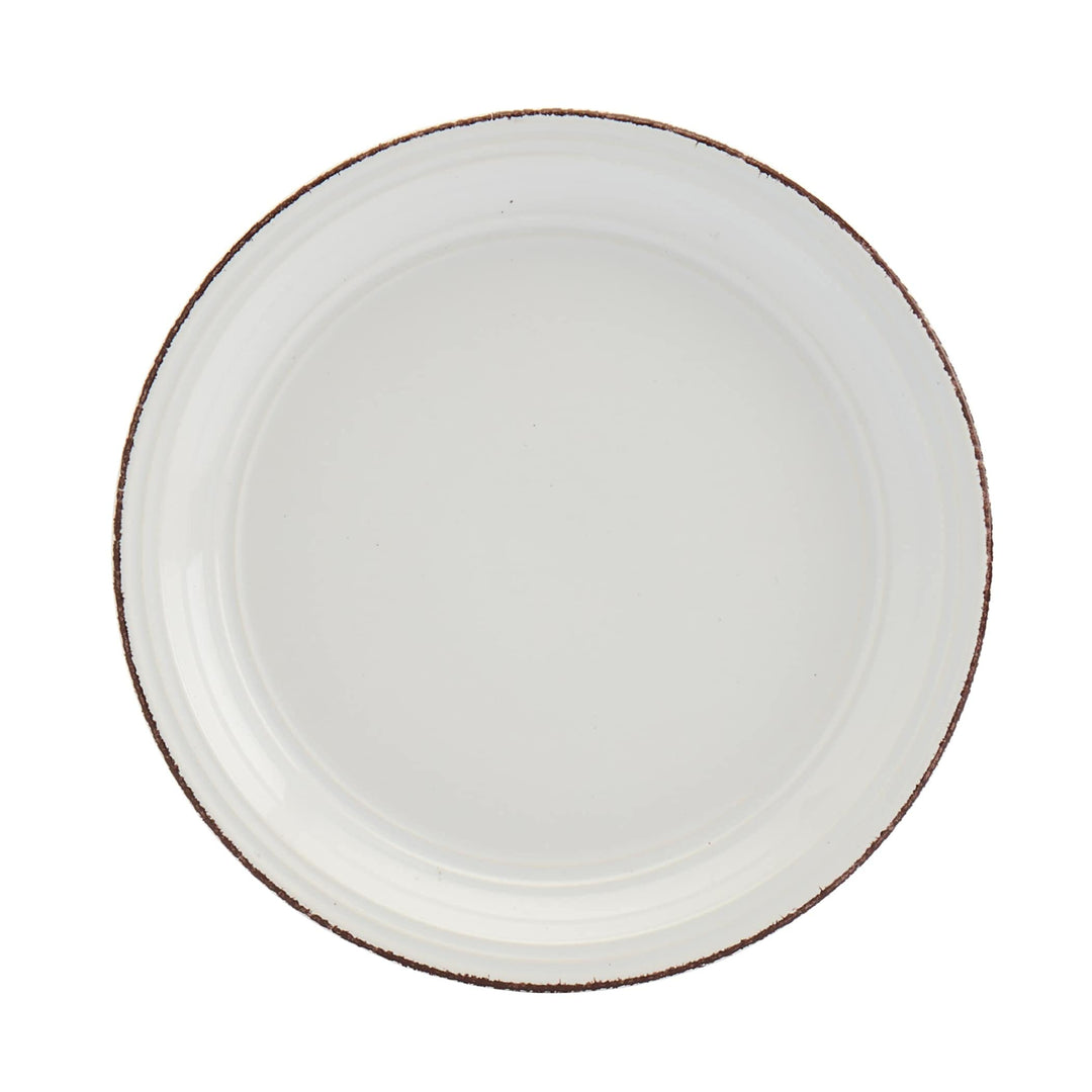 Tabletops Gallery 12pc White Farmhouse Dinnerware Set Solid Round Ceramic 12 - Diamond Home USA