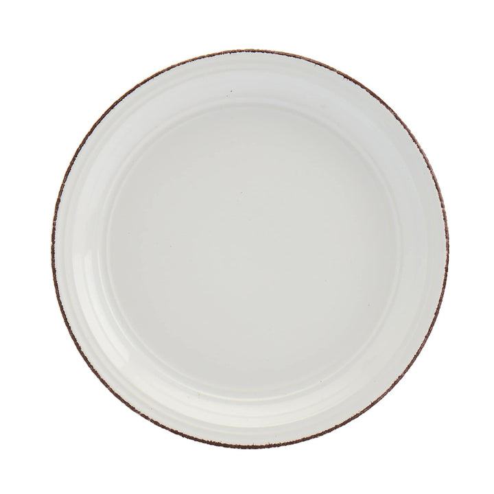 Tabletops Gallery 12pc White Farmhouse Dinnerware Set Solid Round Ceramic 12 - Diamond Home USA