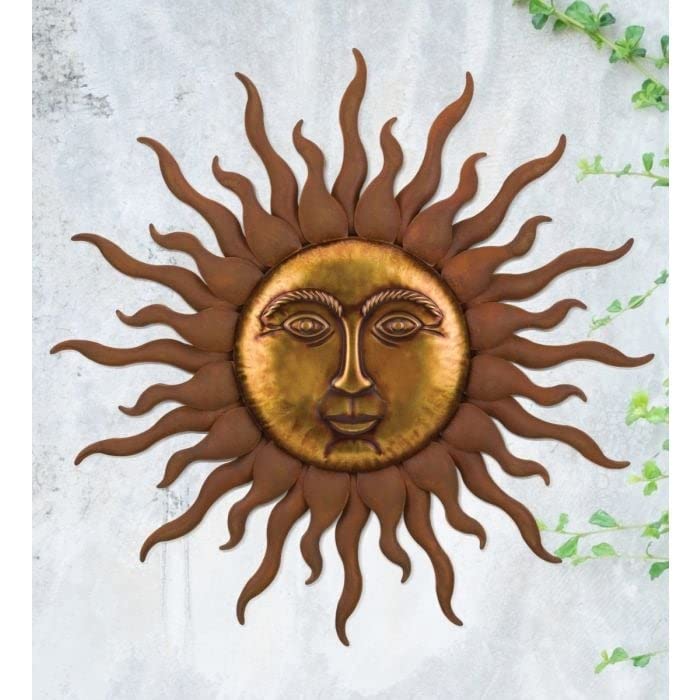 Copper Sun Wall 32" Brown Metal - Diamond Home USA