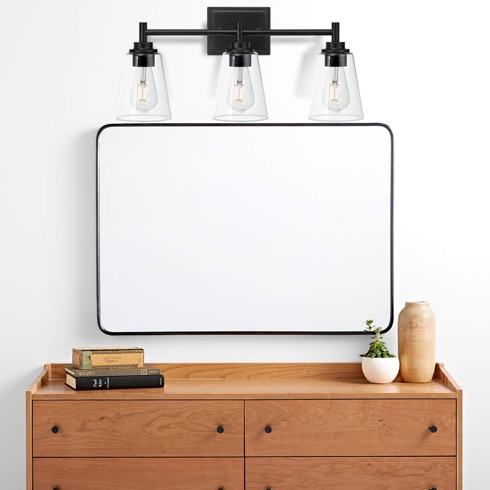 Eurus Home 3-Light Bathroom Vanity Light Fixture Matte Black Wall Sconce with . - Diamond Home USA