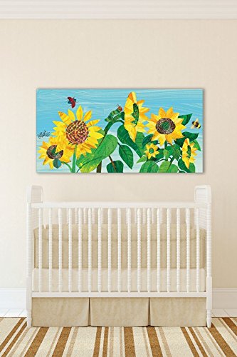 Eric Carle 'Sunflowers and Bugs' Painting Print on Wrapped Canvas 24" X 12" - Diamond Home USA