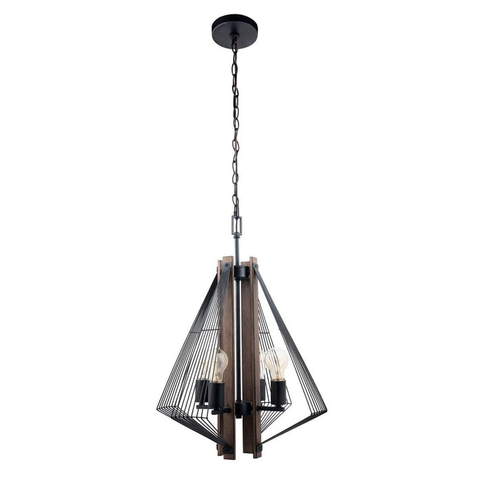 Lighting 4 Light Black Wood Transitional Metal Dimmable - Diamond Home USA