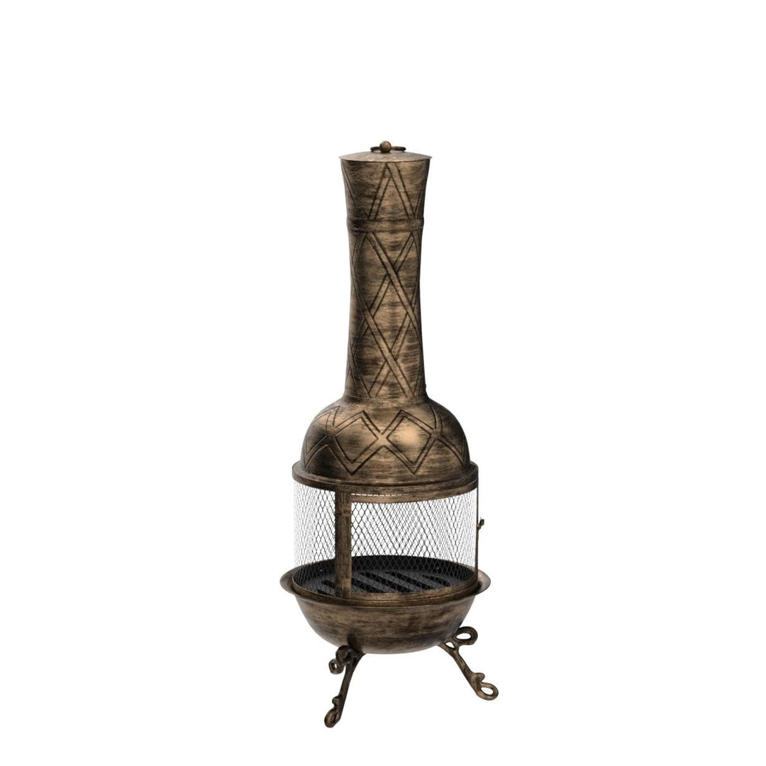 Oakland Living Corporation Bronze Finish Wrought Iron Diamond Chimenea - Diamond Home USA