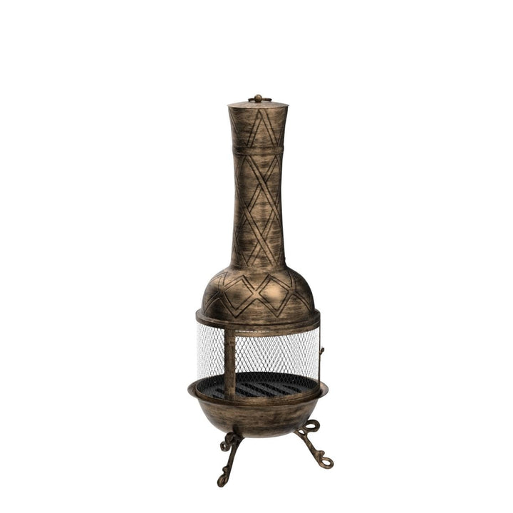 Oakland Living Corporation Bronze Finish Wrought Iron Diamond Chimenea - Diamond Home USA