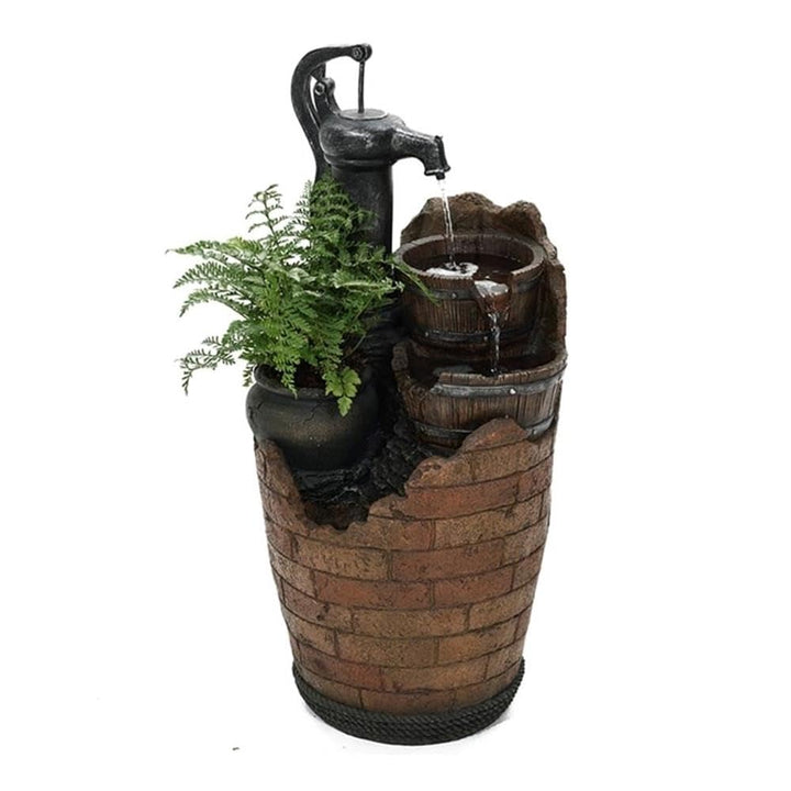Jeco Glenville Water Pump Cascading Water Fountain Brown/Black