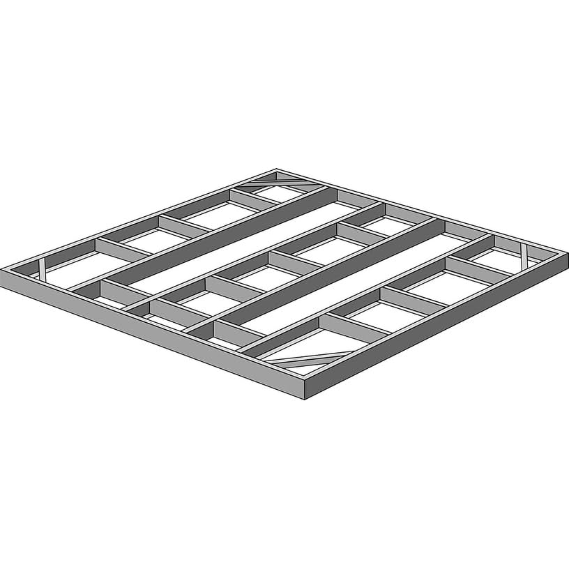 Base Kit 4 X 7 and 6 5 Ft. Sheds Silver Steel - Diamond Home USA