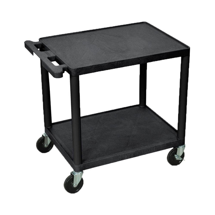 LUXOR LP26-B 26"H AV Cart with Two Shelves 300 lbs. Capacity Made of Recycled