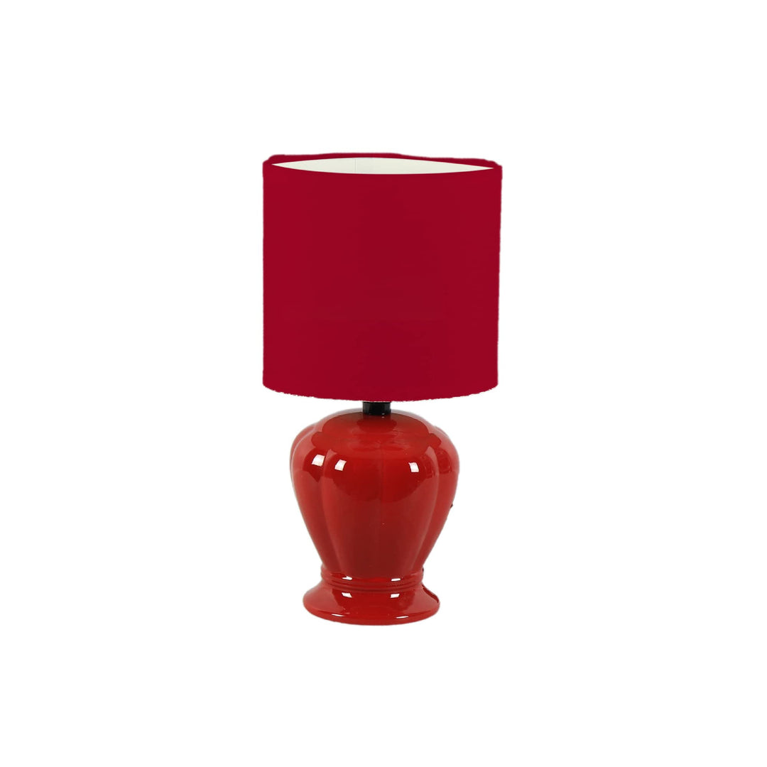 ih casa décor Ceramic Shade 12.6" (Ruby) Table-Lamps Red