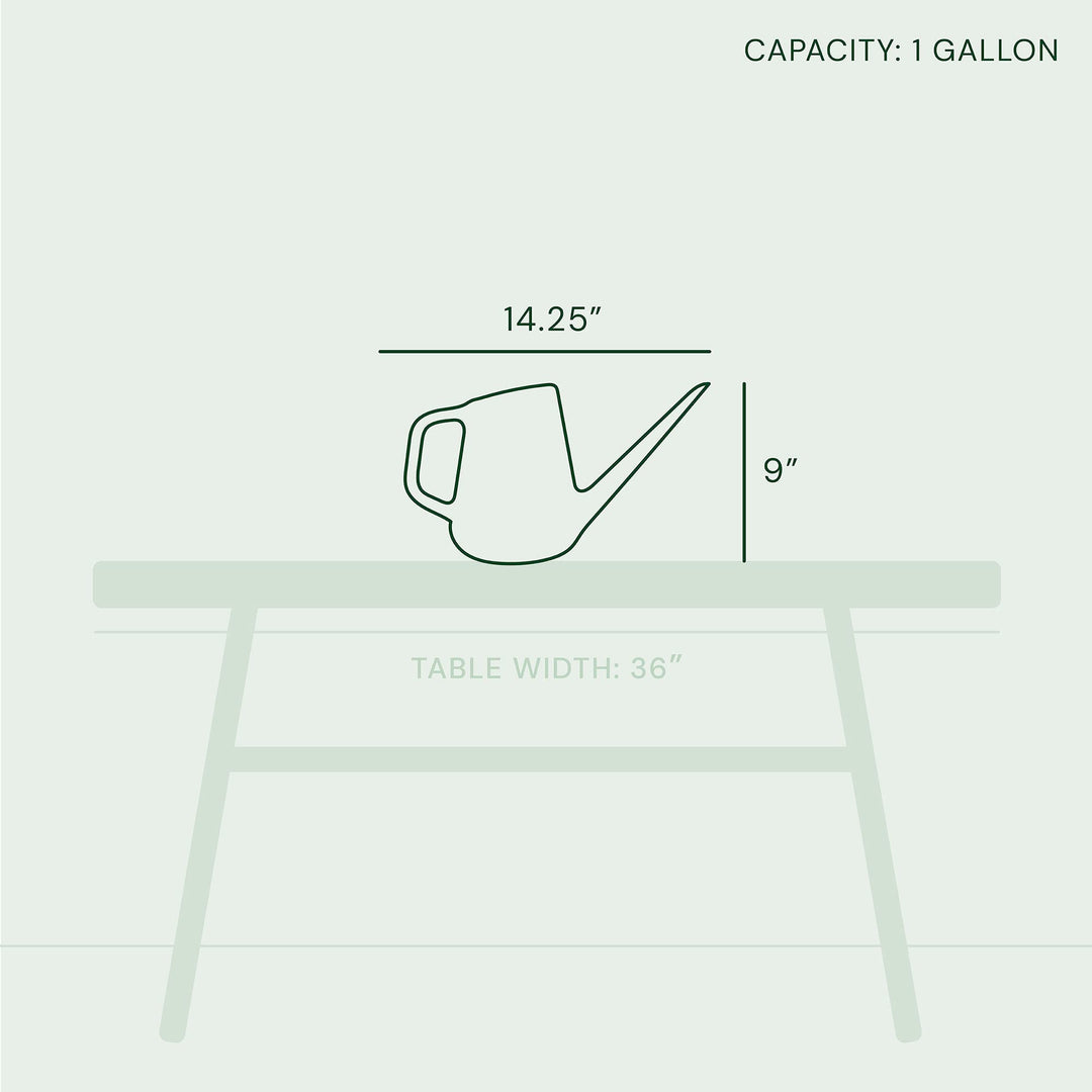 Bloem Fern Watering Can: 1 Gallon Capacity - Grey - Long Spout Ergonomic - Diamond Home USA