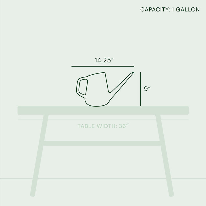 Bloem Fern Watering Can: 1 Gallon Capacity - Grey - Long Spout Ergonomic - Diamond Home USA