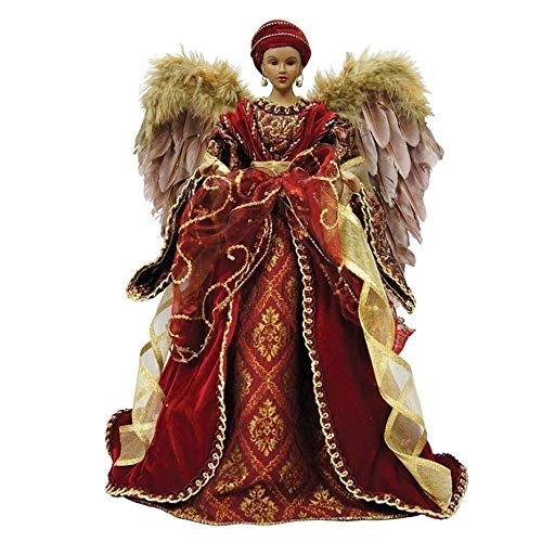 16" Holiday Seasonal African American Angel Christmas Tree Topper Multi Color
