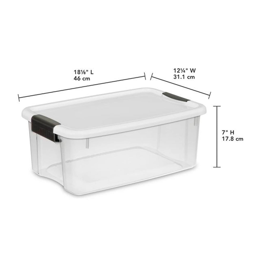 STERILITE 19848006 Ultra Storage Tote with Titanium latches 18 Quart - Diamond Home USA