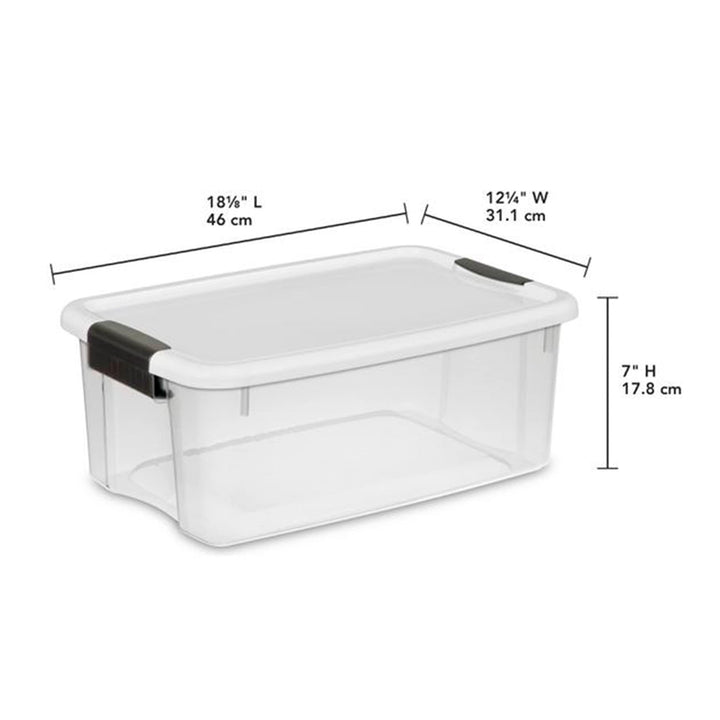 STERILITE 19848006 Ultra Storage Tote with Titanium latches 18 Quart - Diamond Home USA