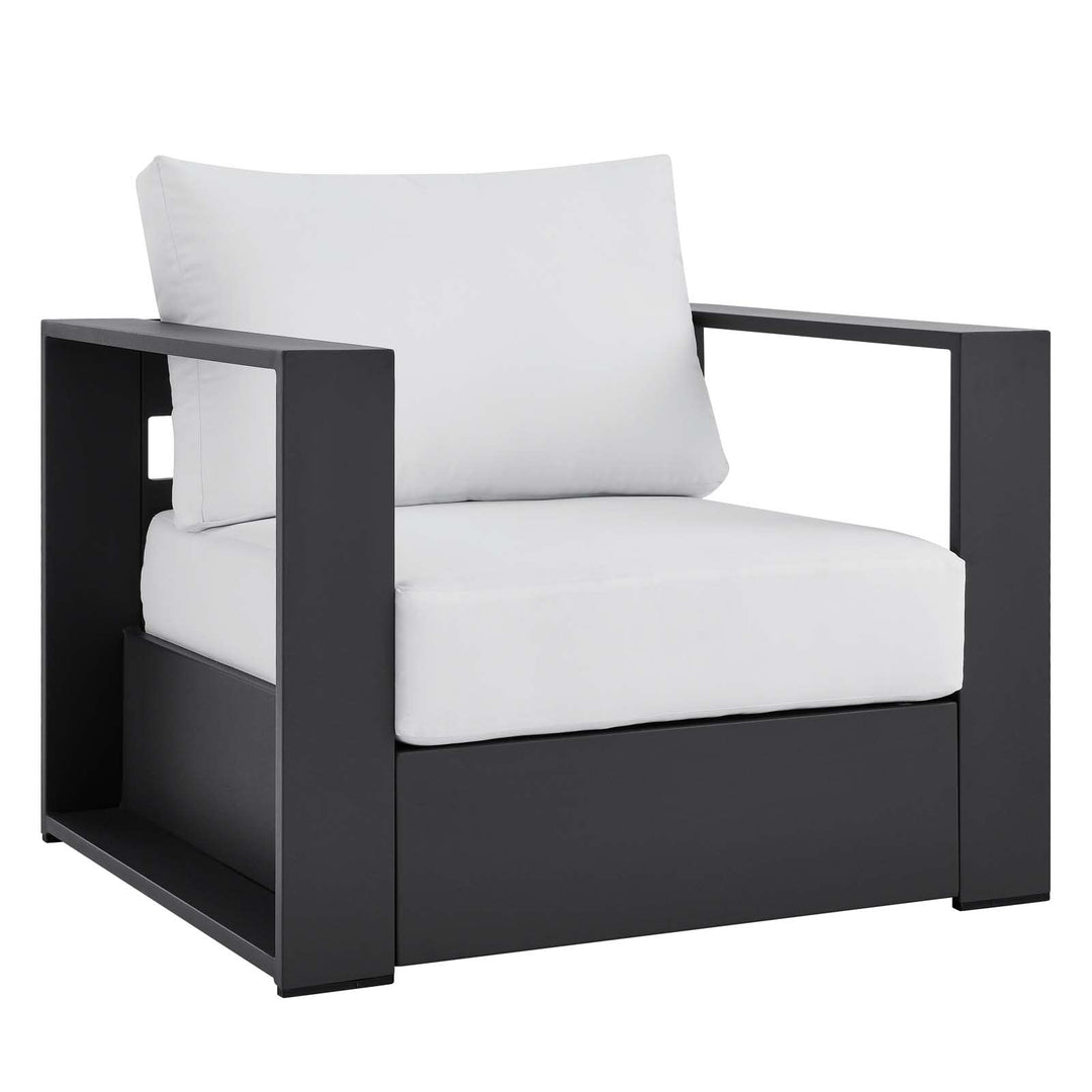 Modway Tahoe Outdoor Patio Powder-Coated Aluminum Armchair Gray White
