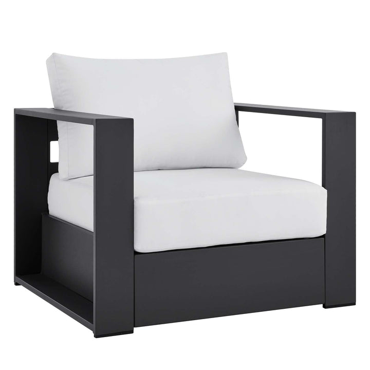 Modway Tahoe Outdoor Patio Powder-Coated Aluminum Armchair Gray White
