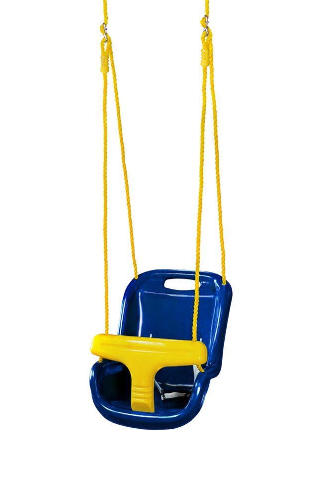 Gorilla Playsets 04-0032-B High Back Plastic Infant Swing with Yellow T bar & Blue