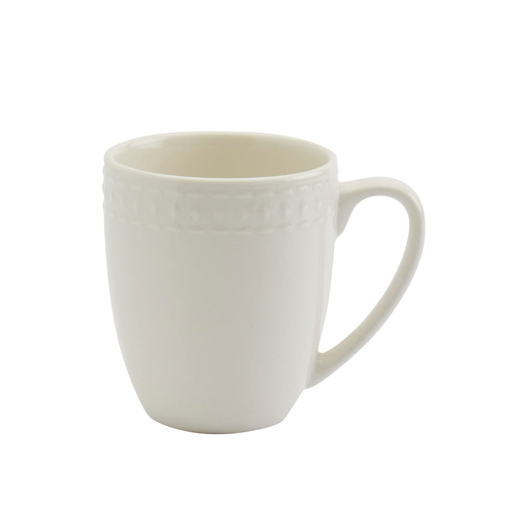 Tabletops 4pc Bloom 15oz Mug Set Off/White Solid Modern Contemporary Round - Diamond Home USA