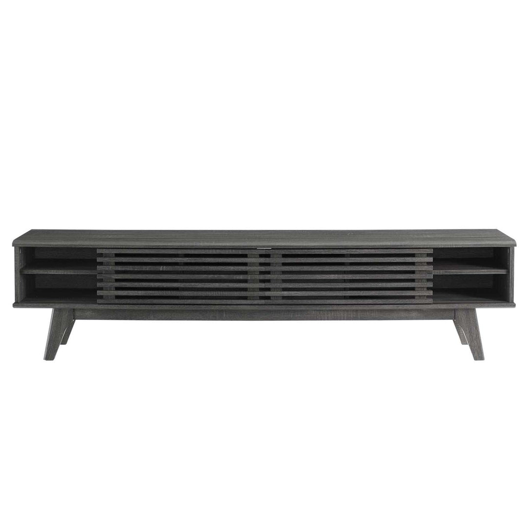 Modway Render Mid-Century Modern Low Profile 70 Inch TV Stand in Charcoal 70" - Diamond Home USA