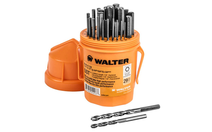 Walter Surface Technologies Shank Jobber Length Drill Bits 29 Piece SST Bit Set
