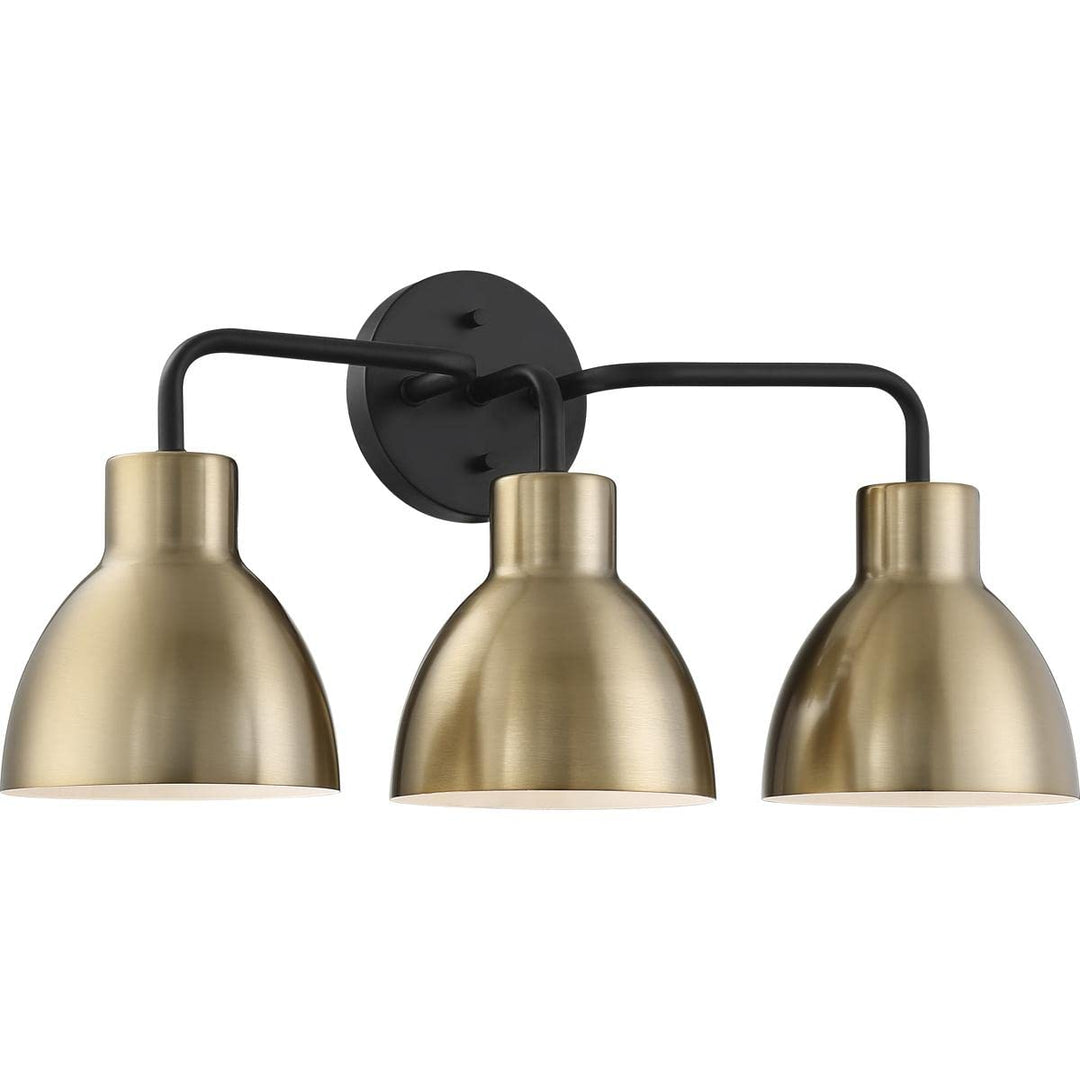 NUVO 60/6793 Sloan 3-Light ity Fixture Matte Black and Brass Finish 3 Lt. - Diamond Home USA