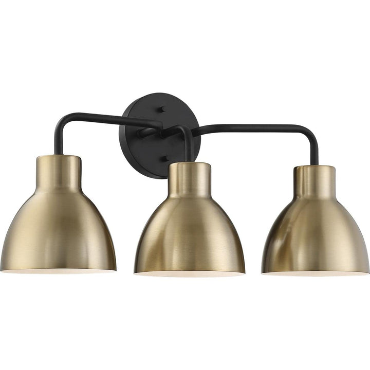 NUVO 60/6793 Sloan 3-Light ity Fixture Matte Black and Brass Finish 3 Lt. - Diamond Home USA