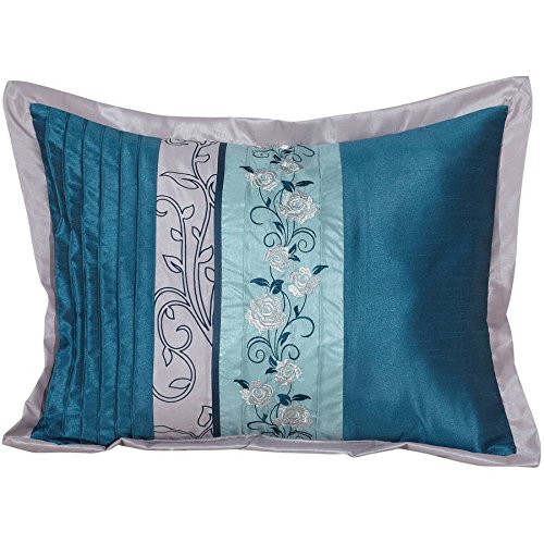 Juliana 7-Piece Bedding Comforter Set Teal Silver King Size
