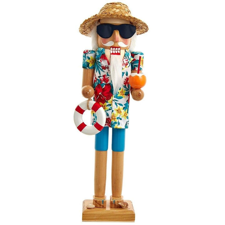 15-inch Beach Santa Nutcracker Multicolored
