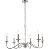 Elegant Furniture & Lighting Rohan Collection 6-Light Chandelier 30" W x 18" H - Polished Nickel