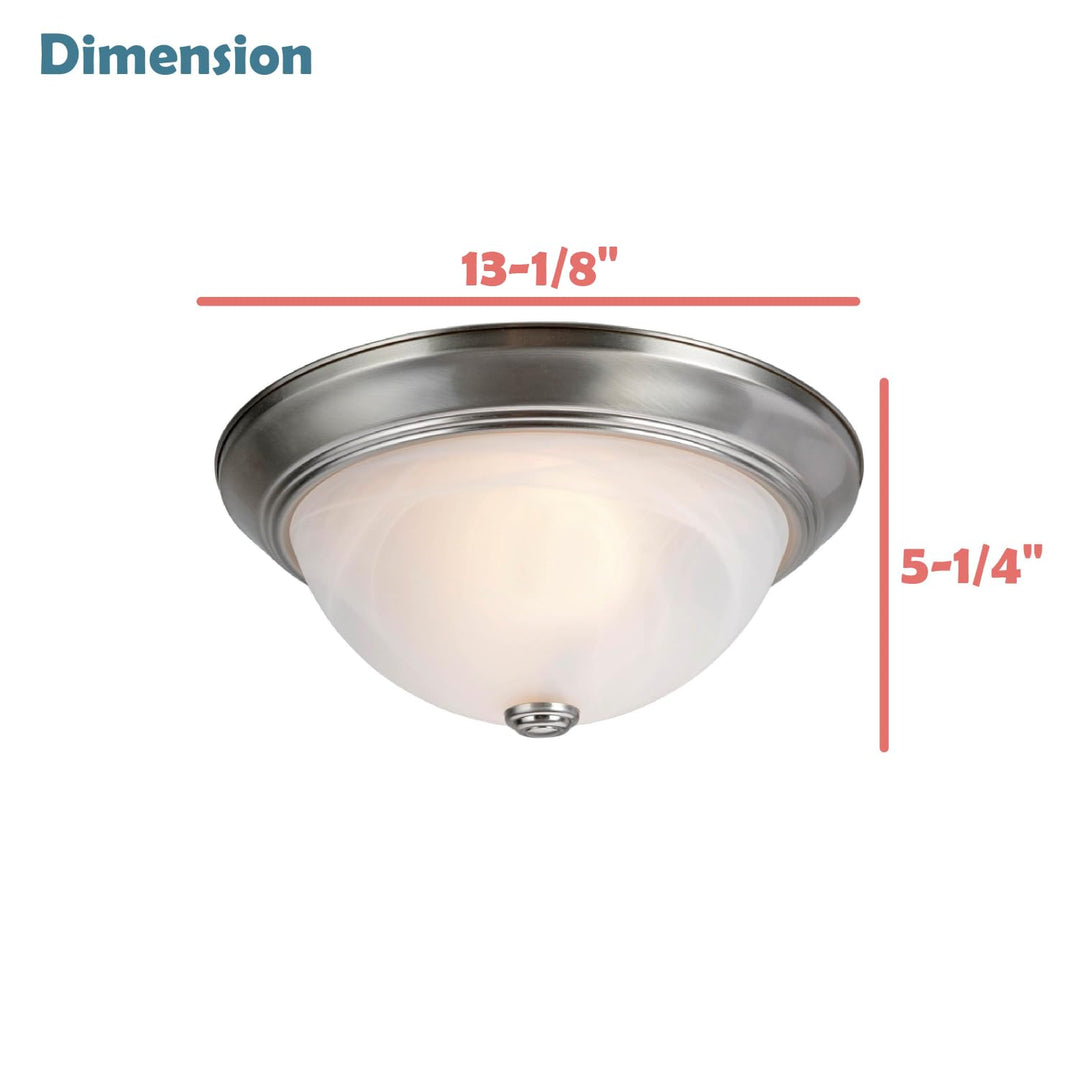 Aspen Creative 63014-1A 2-Light Flush Mount in Brushed Nickel Finish with - Diamond Home USA