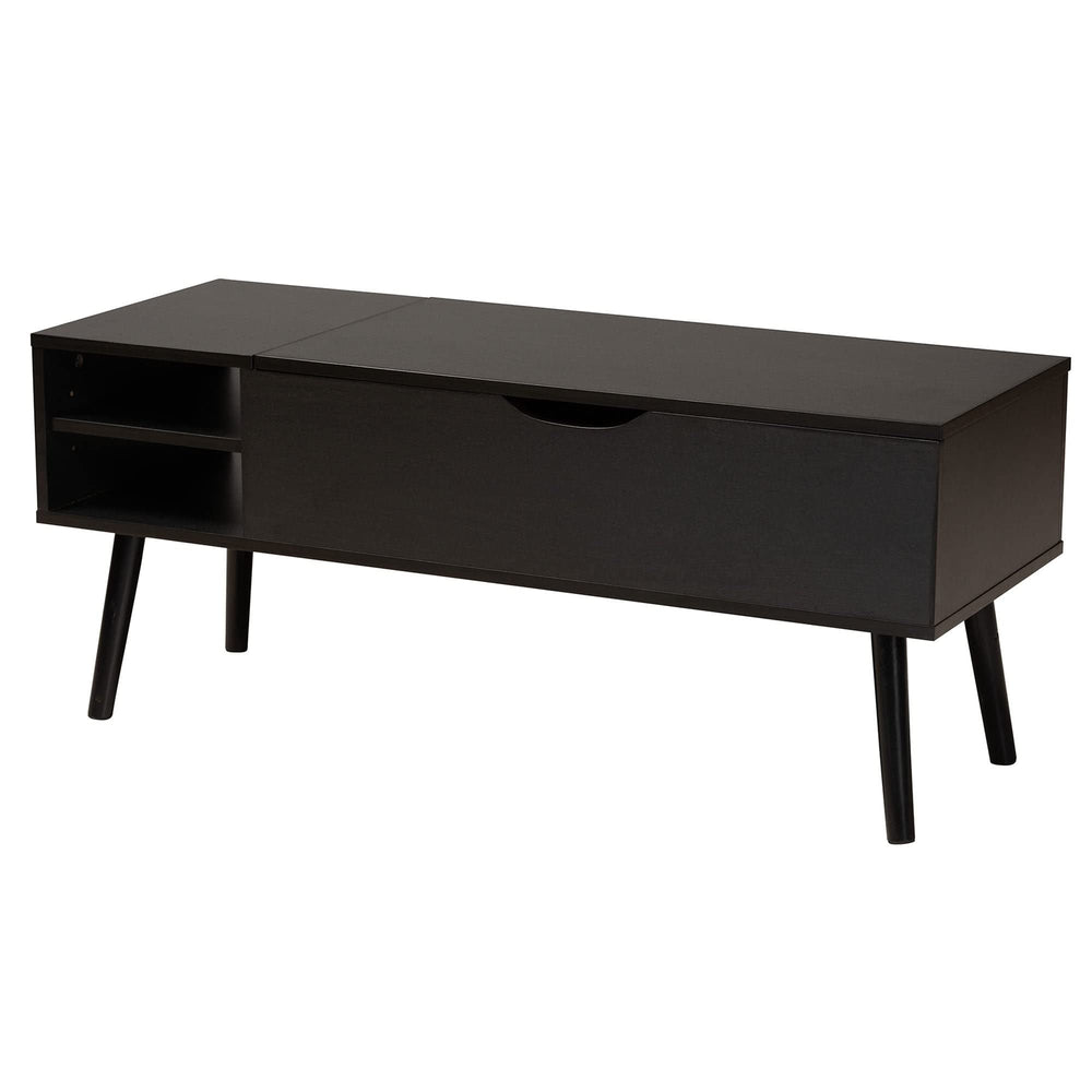 Modern Two-Tone Black and Brown Finished Wood Coffee Table with Lift-top Storage - Diamond Home USA