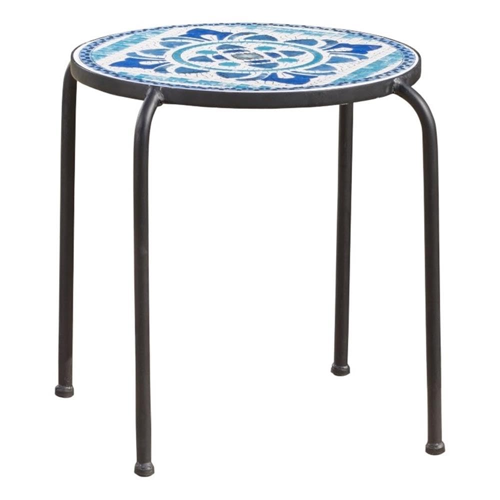 Noble House Skye Outdoor Ceramic Tile Side Table