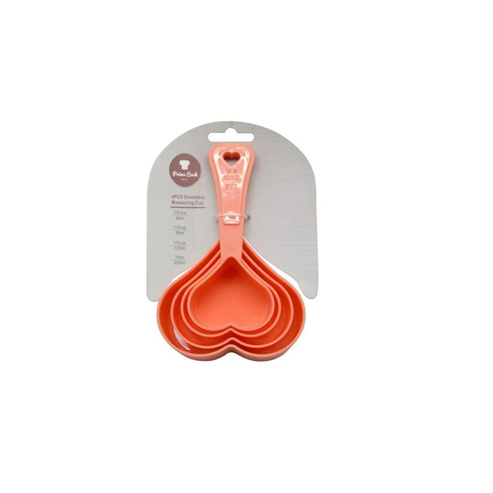 Heart-shaped Measuring Cups (Pack Of 4) Orange Plastic - Diamond Home USA
