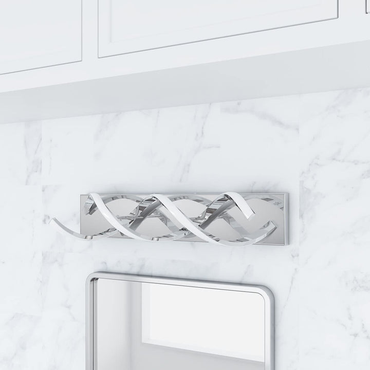 Modern 2-light Wavy Linear Led Bathroom Vanity Lighting Fixture Silver - Diamond Home USA