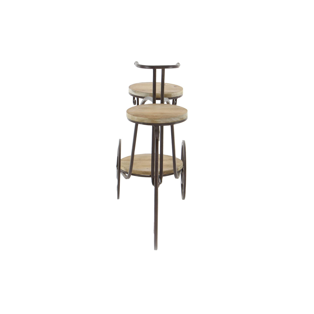 Studio 350 Farmhouse 23 Inch Antique Bronze Bicycle Plant Stand by Studio .350 - Diamond Home USA