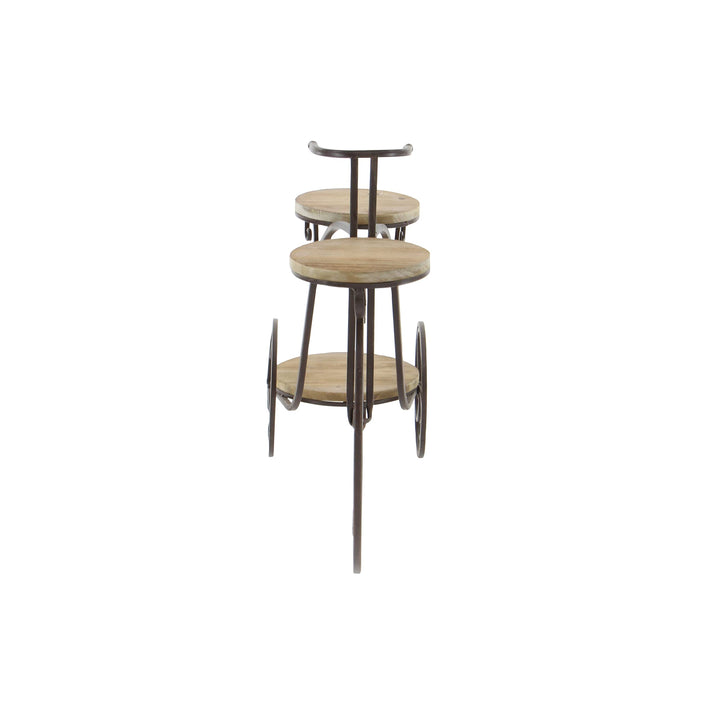 Studio 350 Farmhouse 23 Inch Antique Bronze Bicycle Plant Stand by Studio .350 - Diamond Home USA