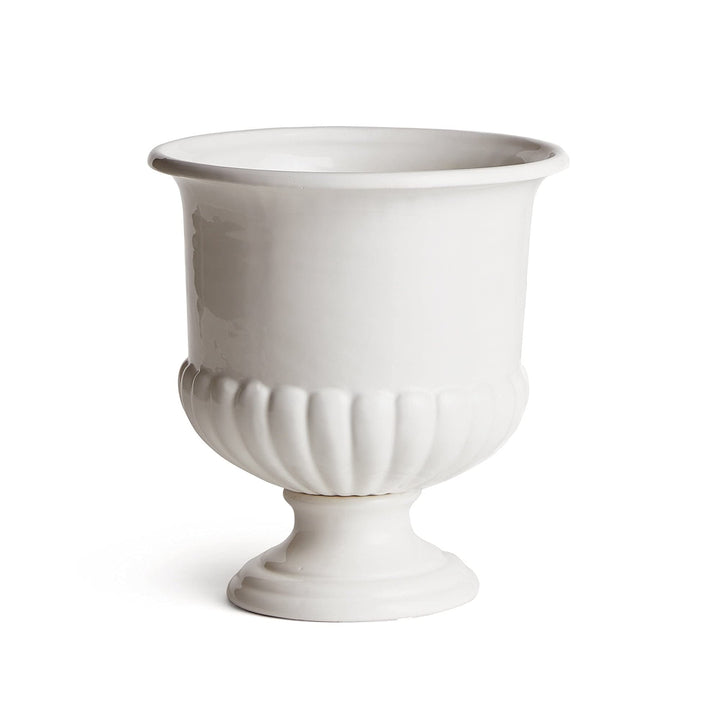 Decorative Pedestal Bowl Small White Clay
