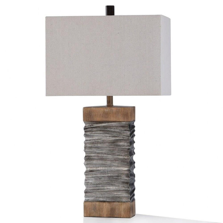 Darley Silver and Natural Wood Painted Table Lamp