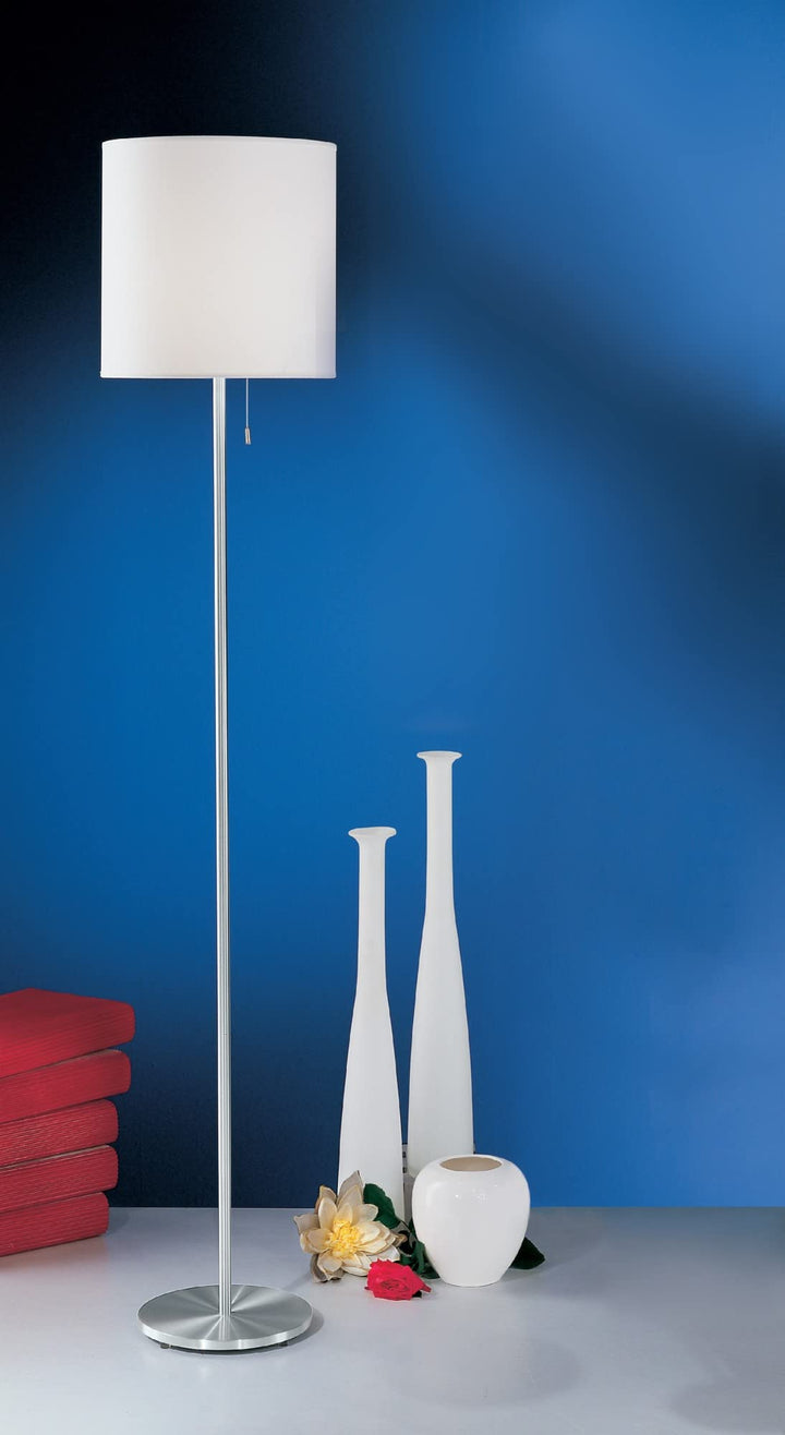 EGLO 82813A Sendo LED Dimmable Floor Lamp Plug-in Lighting with Crème Fabric - Diamond Home USA