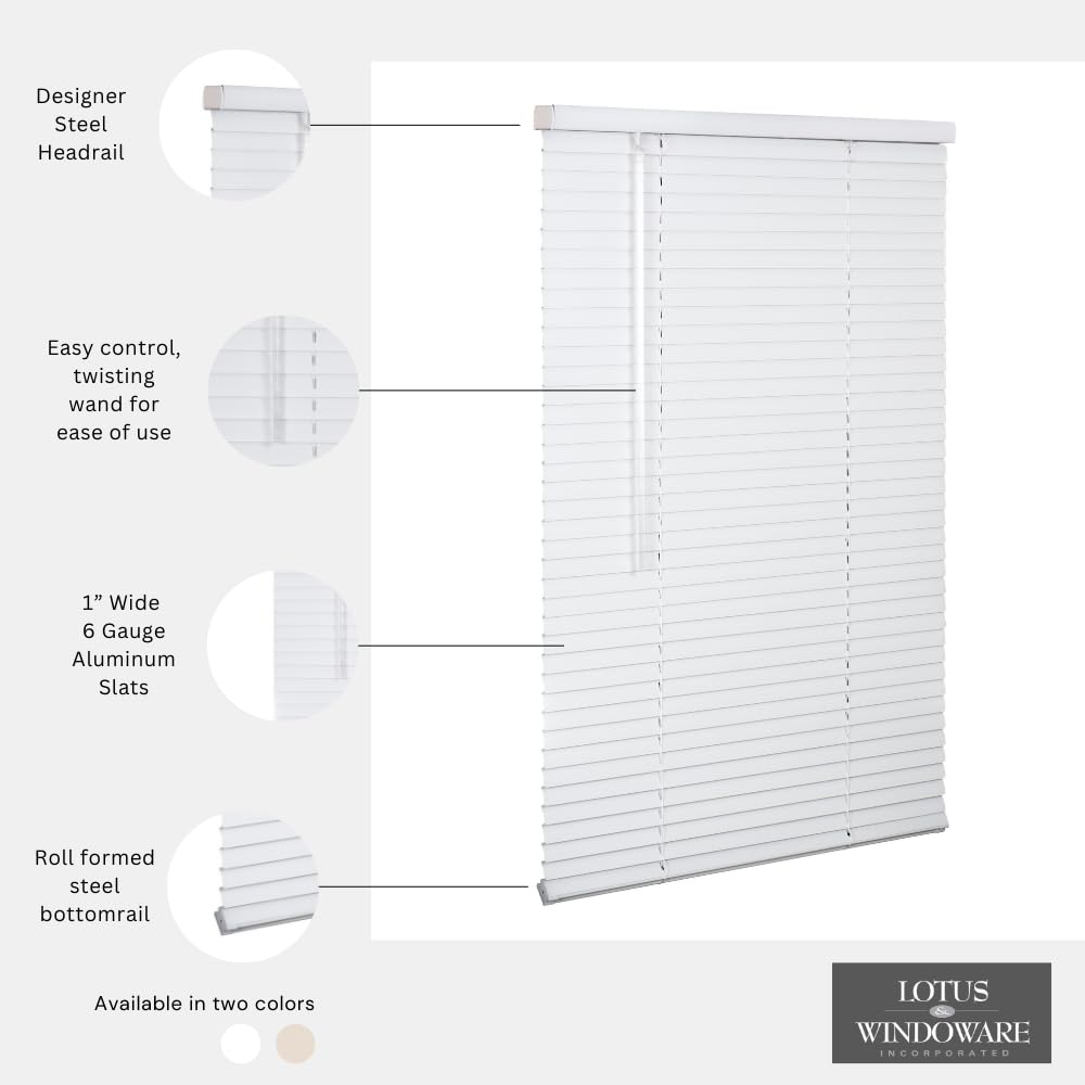 1" Cordless Aluminum Blind - White