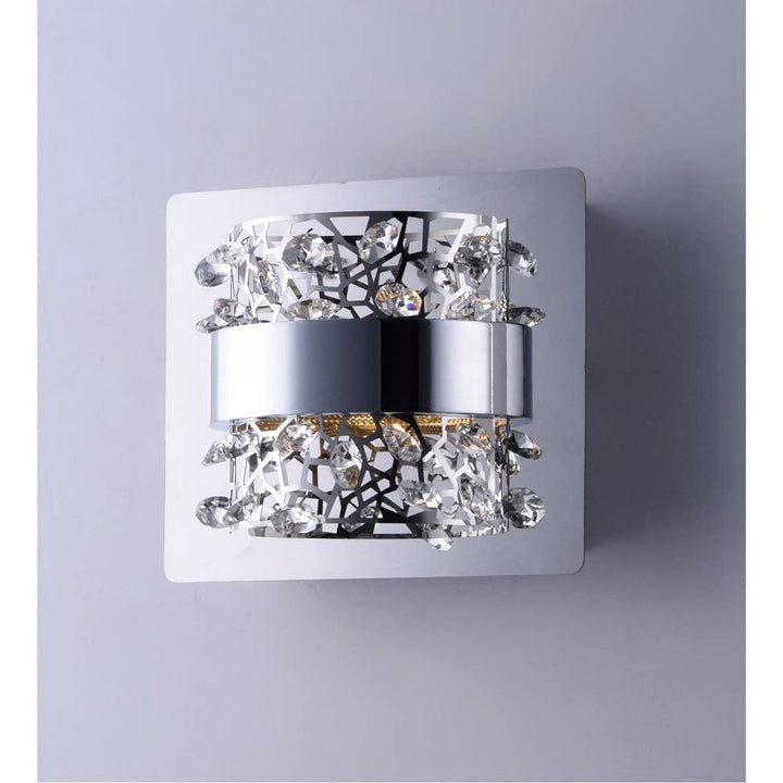 ET2 E20331-20PC Tiara Stainless Steel Band with Beveled Crystal LED Wall - Diamond Home USA