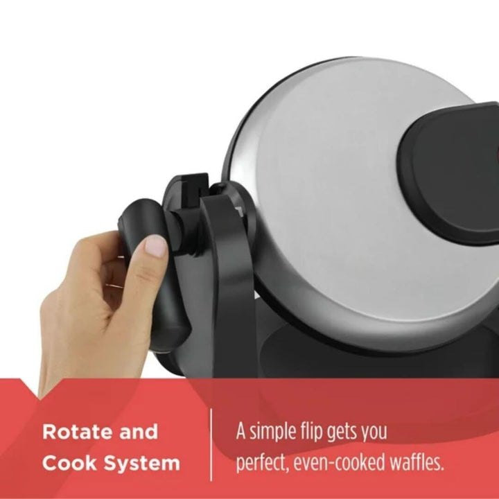 Belgian Flip Waffle Maker Black/silver Silver Non-stick Surface - Diamond Home USA