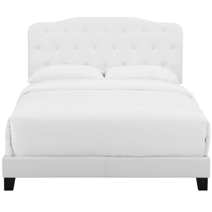 Modway Amelia Twin Modern Style Faux Leather Bed in White Finish - Diamond Home USA