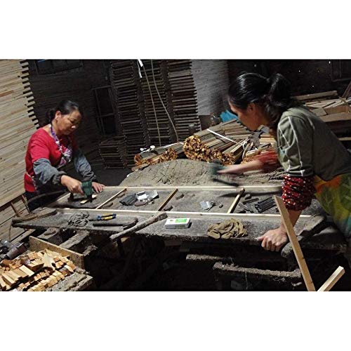 Handmade 6' Canvas Absinthe Room Divider Orange Wood - Diamond Home USA