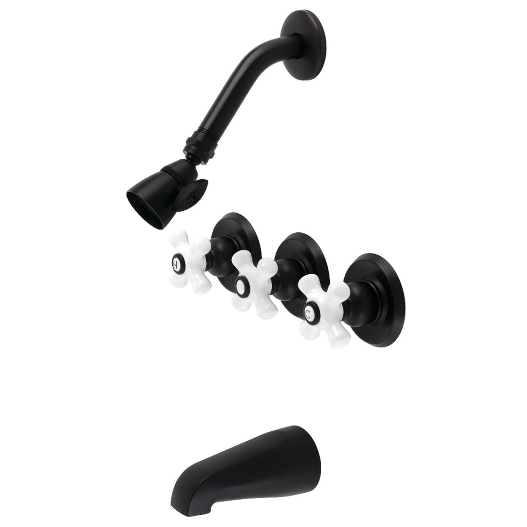 Kingston Brass Victorian Three-Handle Tub and Shower Faucet