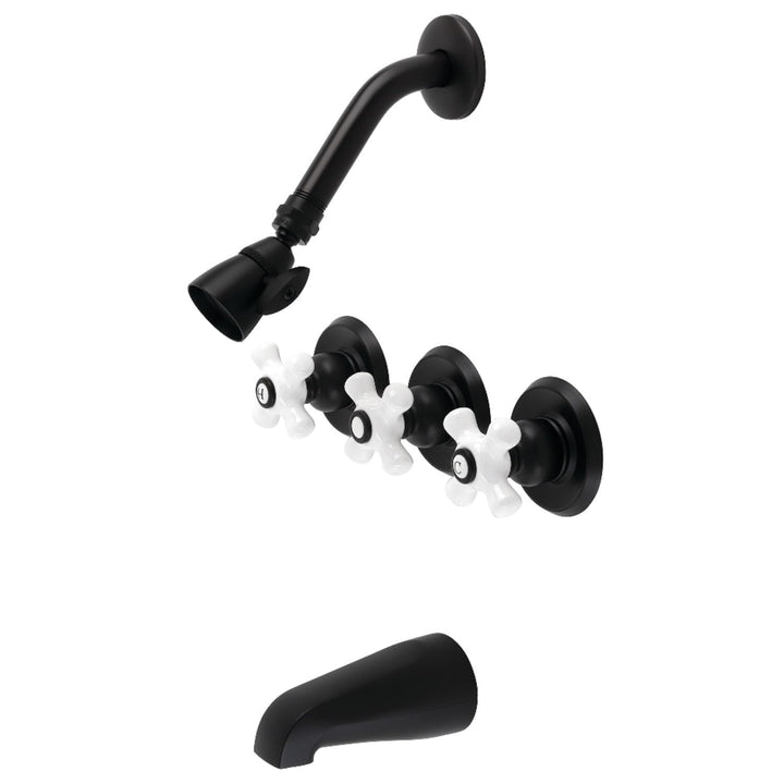 Kingston Brass Victorian Three-Handle Tub and Shower Faucet