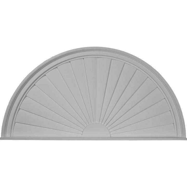 48" w X 24" h 2" p Half Round Sunburst Pediment Classic Polyurethane Primed