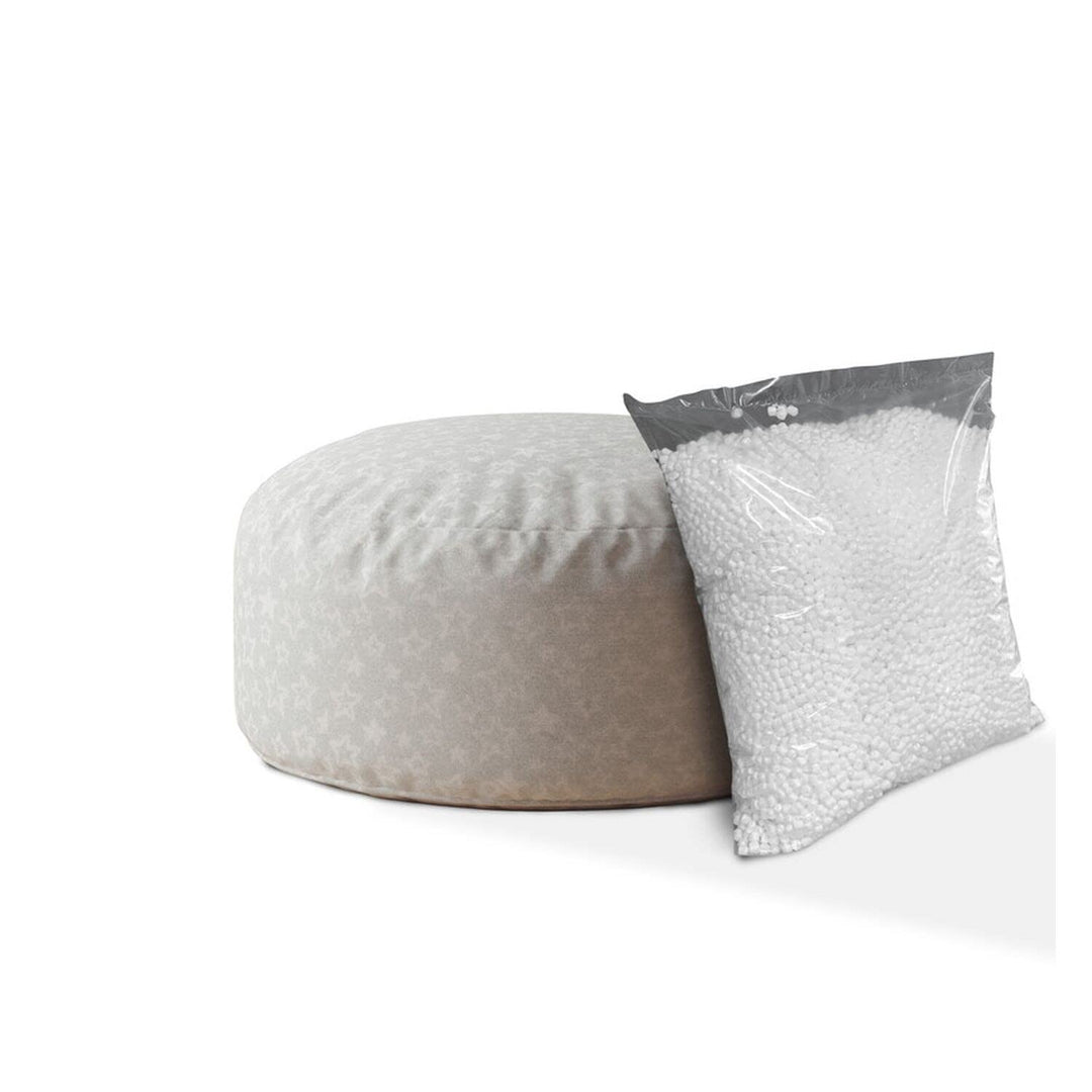 Indoor Sparkle Round Zipper Pouf Cover Only 24" X 20" Silver Design Modern - Diamond Home USA