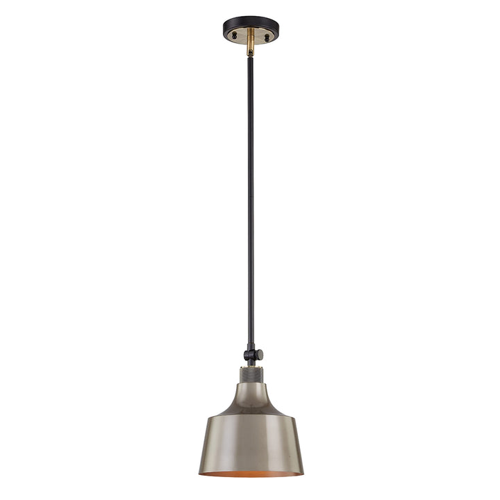 1 Light in Black W/Antique Brass with Grey Green Metal Shade W:8.35*h:55.08
