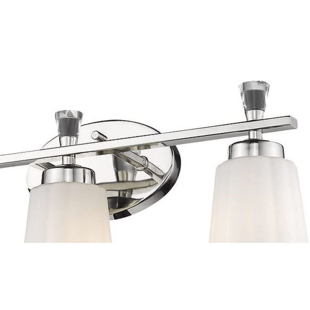 3-light Polished Nickel 21 Inch Bath Vanity Light with Frosted ass Metallic - Diamond Home USA